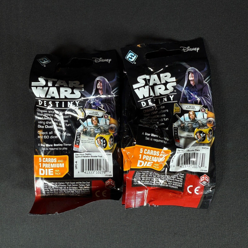 Lot of 2 Star Wars Destiny: Spirit of Rebellion - Booster Pack - Picture 2 of 2